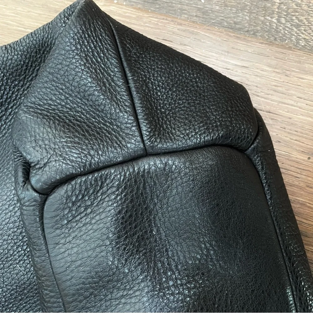 Tory Burch Black Leather Chain Strap Tote